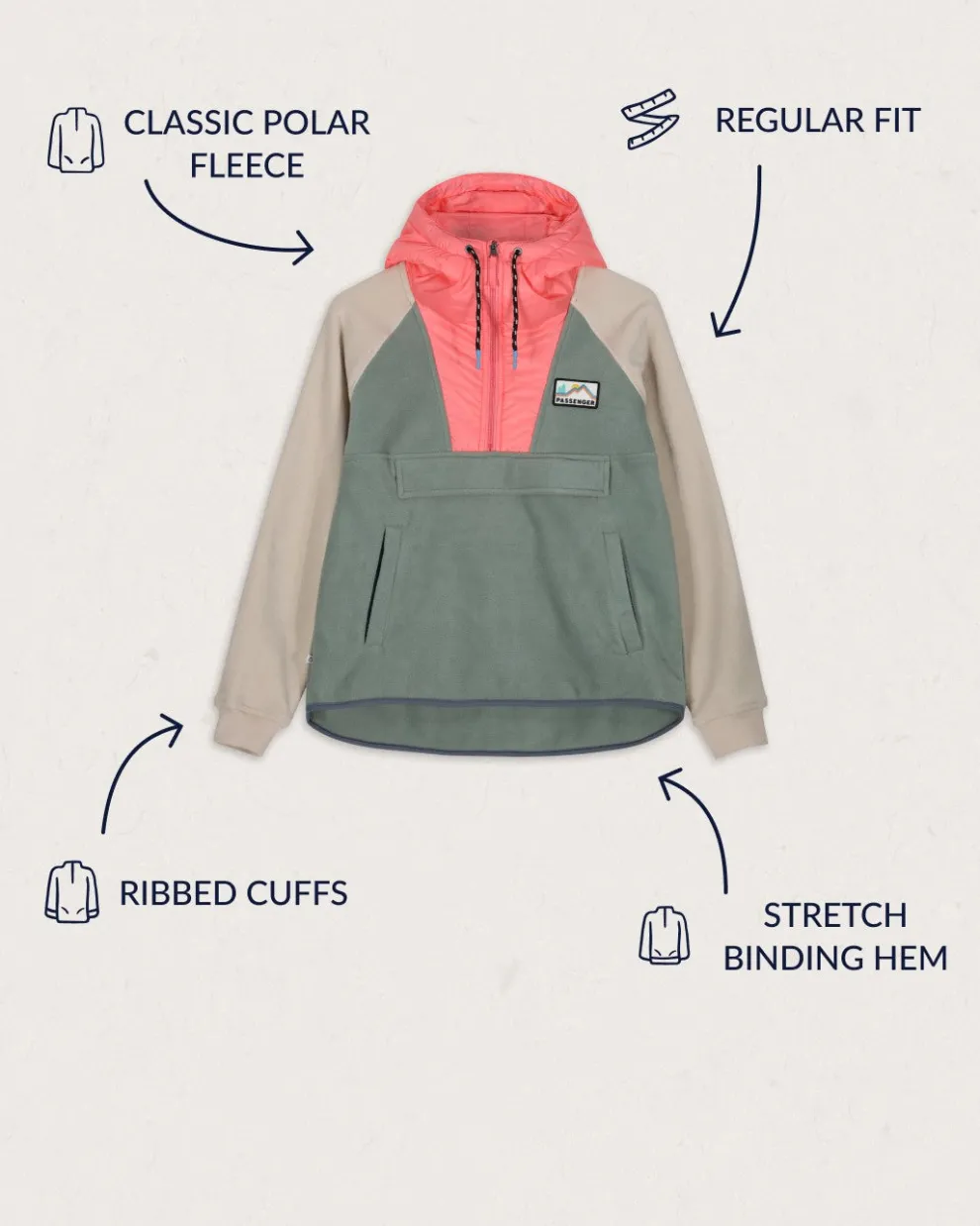 Alexander Recycled Polar Hooded Fleece