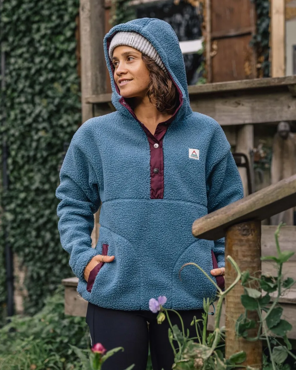 Calla Hooded Recycled Polar-Lined Fleece