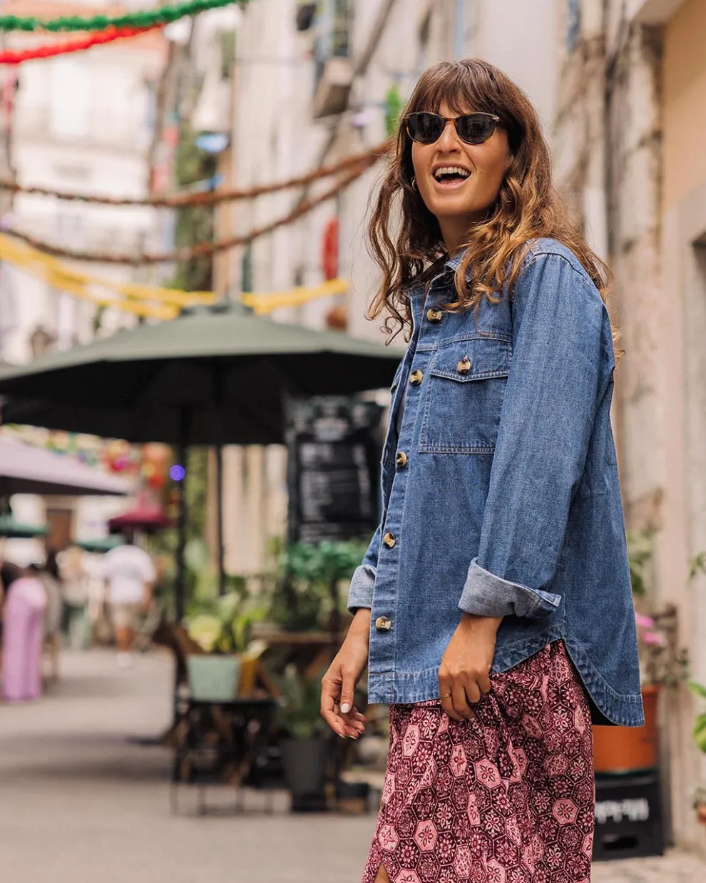 Coral Denim Cotton Ls Shirt