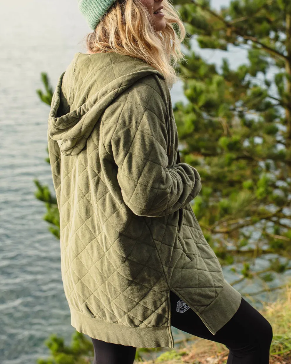 Getaway Recycled Cotton Quilted Full Zip Hoodie