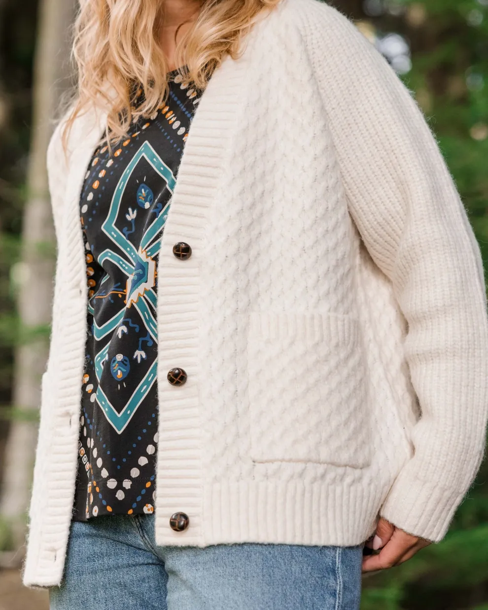 Homey Recycled Knitted Cable Cardigan