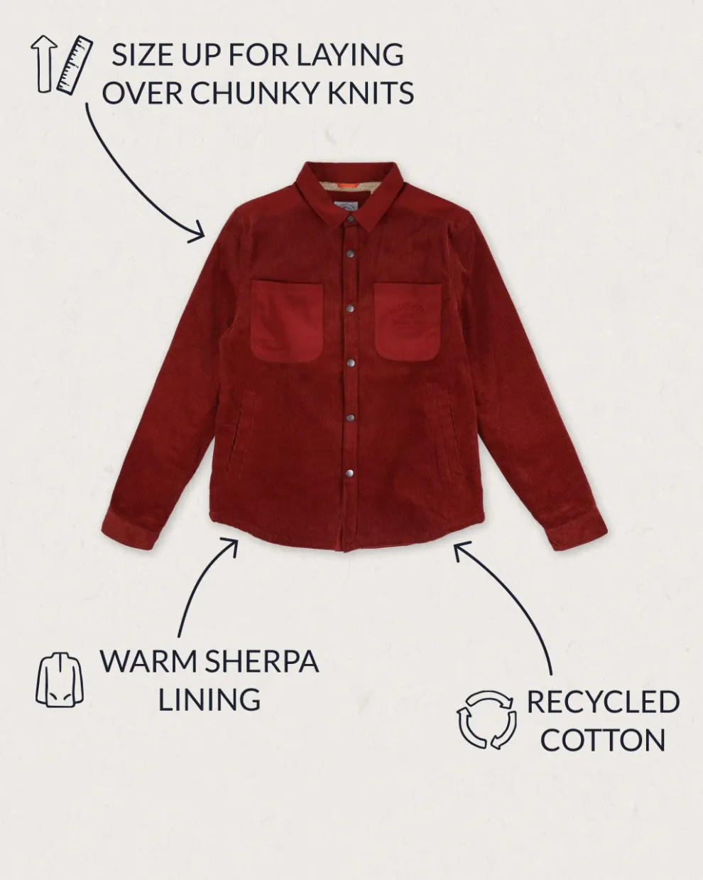 Kodiak Sherpa Lined Cord Overshirt