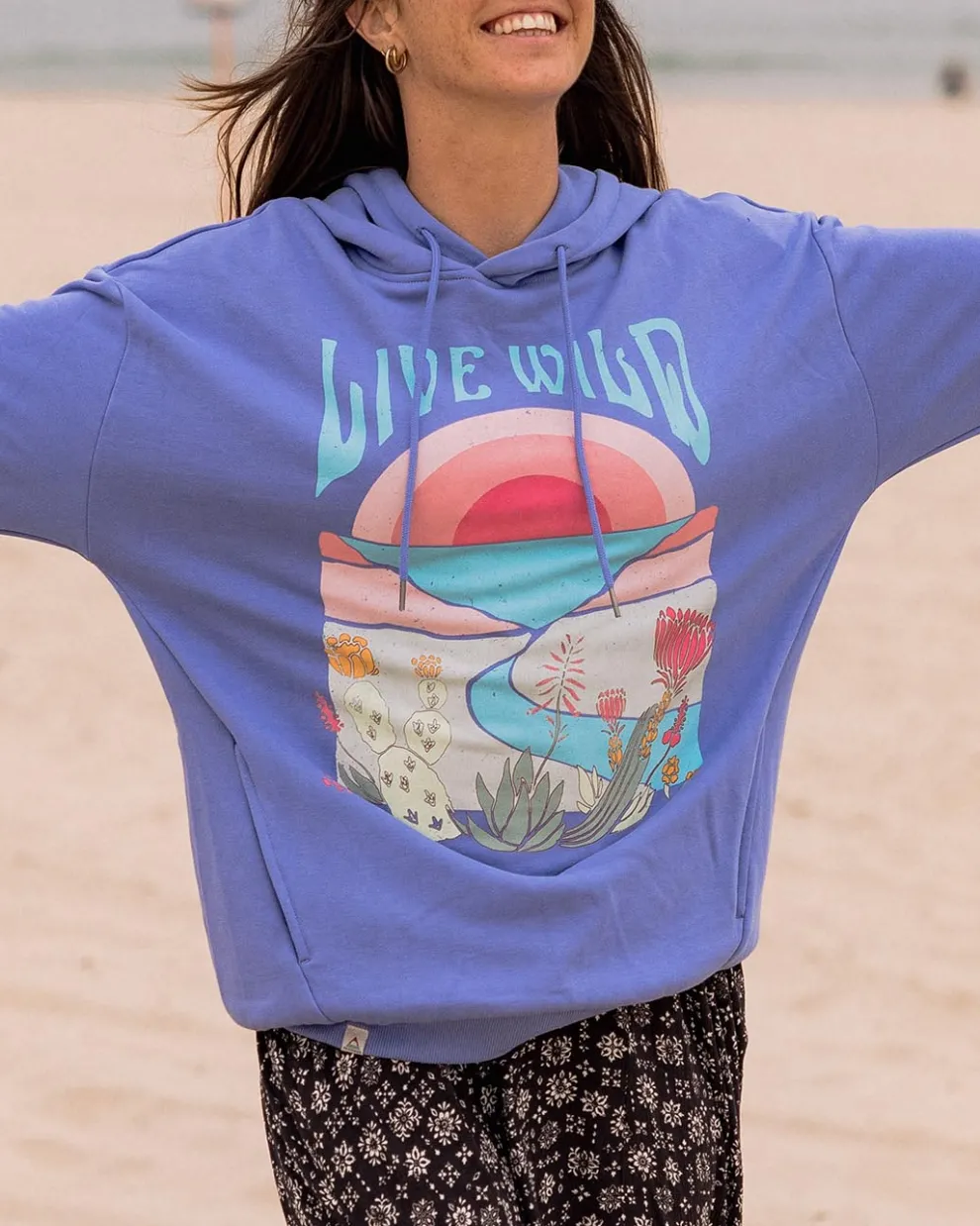 Live Wild Recycled Cotton Oversized Hoodie