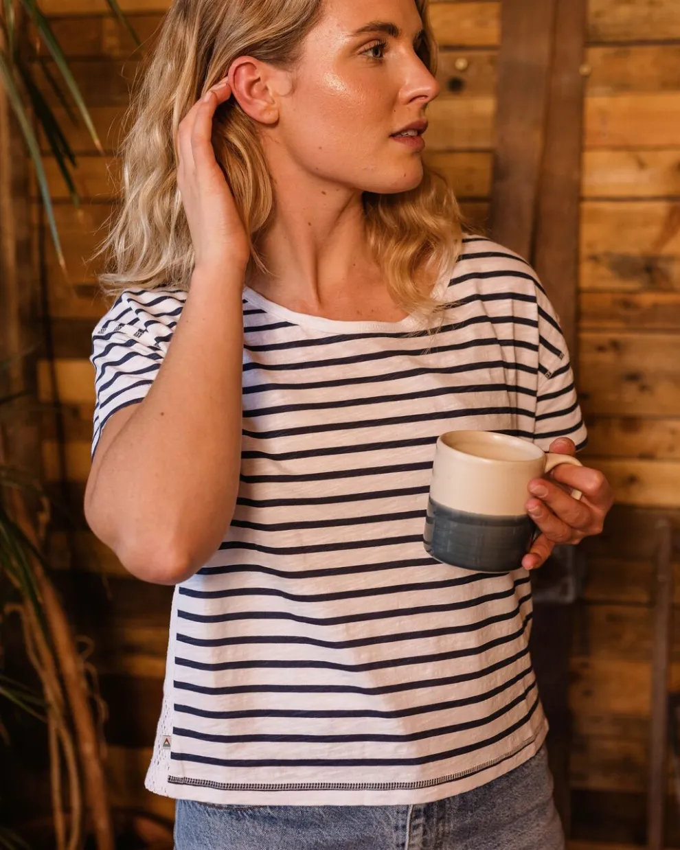 Magnolia Recycled Cotton Crochet Trim T-Shirt