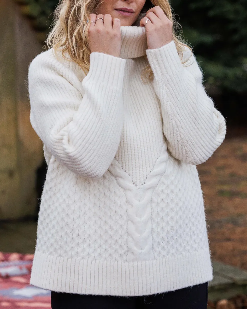 Snuggle Recycled Knitted Polo Neck