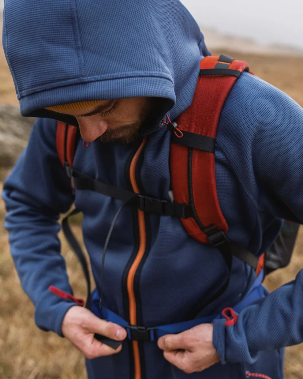 Vertical Full Zip Hooded Recycled Fleece