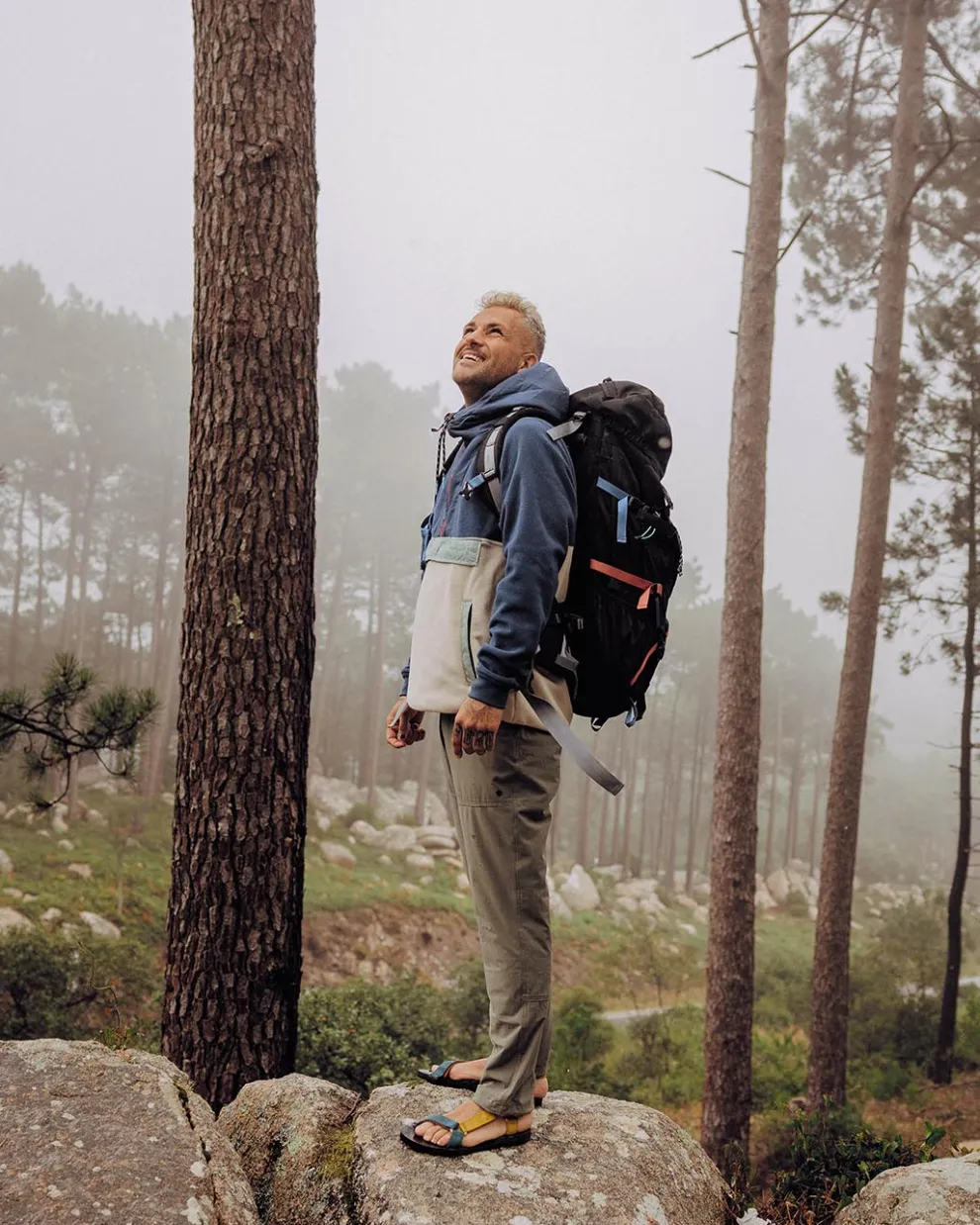 Woodland Hooded 1/2 Zip Recycled Polar Fleece